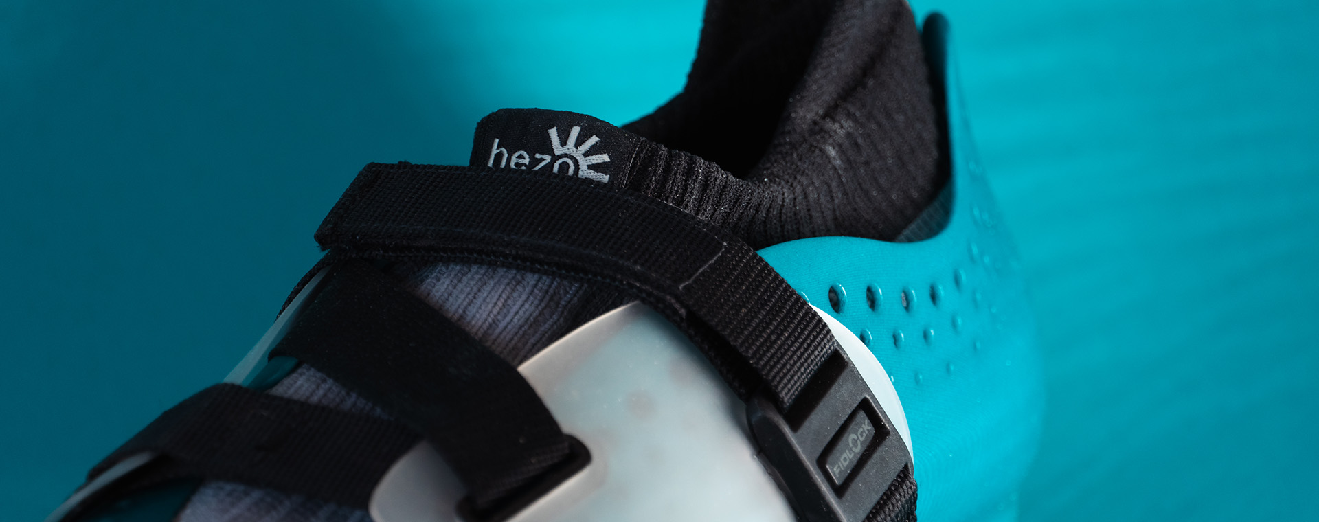 Closeup HEZO shoe with FIDLOCK buckle