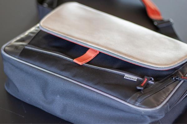 Application oxmox messenger bag with SNAP pull fastener